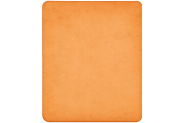 Vintage orange paper sheet with softened corners, offering clean workspace against transparent backdrop for creative layouts