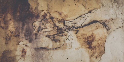 Fototapeta premium Aged paper with cracks and burns