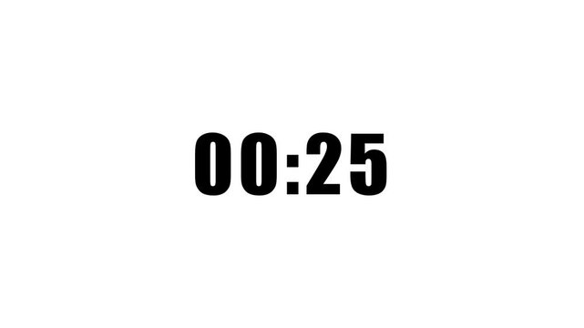 Animation of glowing 30 Seconds countdown timer .30 Seconds stopwatch , analog clock icon animation.