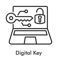 Digital Key Icon - Line Style