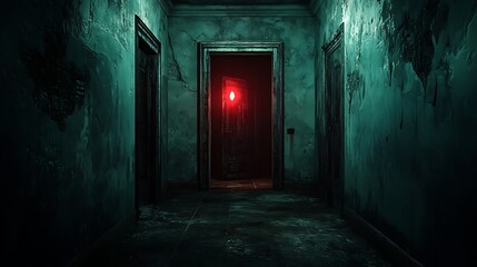 Obraz premium Haunted hallway interior