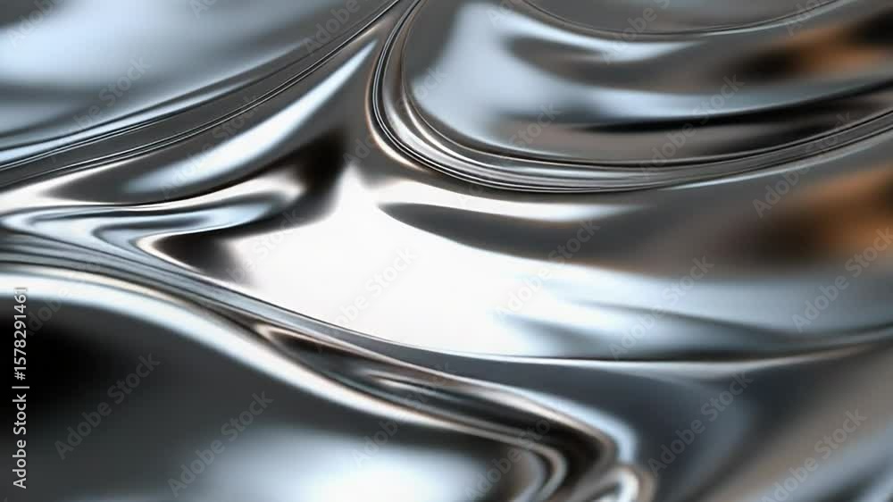 Aufkleber metallic liquid surface creating abstract wavy pattern