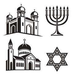 Churches menorah star of david symbols cathedral synagogue