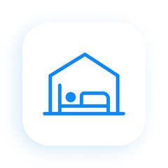 Accommodation Bed and Home Minimalist Icon