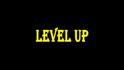 Level up text background. Design for logo, icon, game, business, achievement, level up, celebrating. illustration.