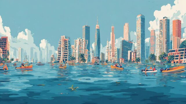 As streets turn into rivers, humans learn to live alongside water.