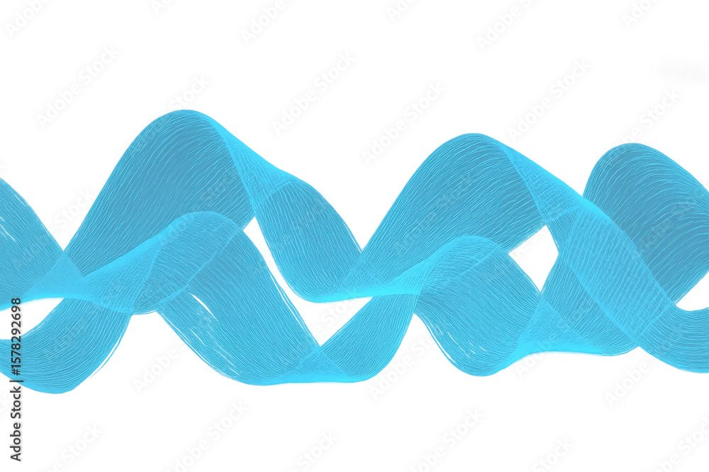 Poster smooth light blue waves creating a dynamic and elegant pattern, perfect for technology or science-re