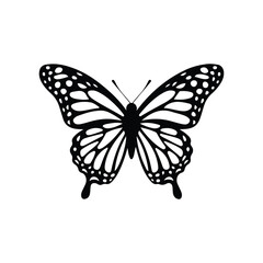 Butterfly Silhouette: A delicate and detailed silhouette of a butterfly, showcasing its intricate wing patterns, embodies the essence of transformation and the beauty of nature. 