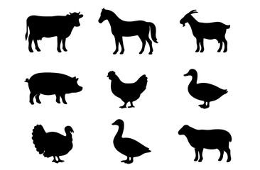 farm animals collection vector