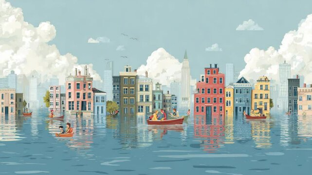 As streets turn into rivers, humans learn to live alongside water.