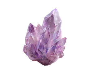 Fototapeta premium Floating Magical Amethyst Shard with Soft Glow and Dust Particles, Transparent Background