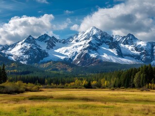 Mountain landscape with snow