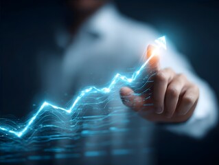 Rising financial data graph