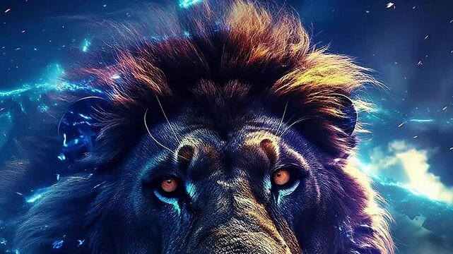 Galaxy Version of lion world ,ai generative