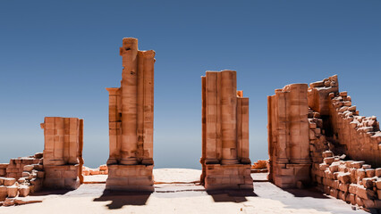 A stone monument in a sunny morning