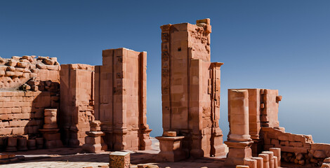 A stone monument in a sunny morning