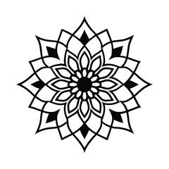 Negative Space Filled Mandala Design Vector Line Art Outline Frame Minimal Abstract Pattern