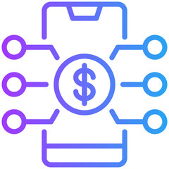 Digital money icon for digital finance, business, website, application, printing, document, poster design, etc