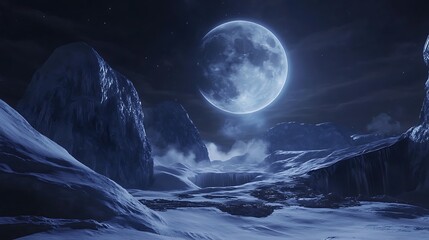 Fototapeta premium Lunar snowy peaks