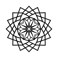 Optical Illusion Mandala Border Vector Line Art Abstract Frame Illusion Pattern Geometric Design