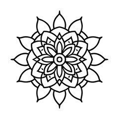 Rococo Flourish Circle Mandala Edge Vector Line Art Baroque Ornamental Frame Elegant Pattern