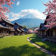 japanese temple in spring