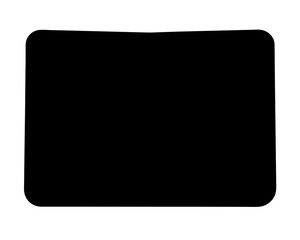 Solid black rectangular shape with rounded corners on a white background