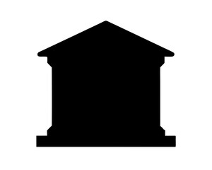 Silhouette of classical style building representing a courthouse or bank architecture