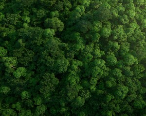 Naklejka premium Lush green forest from above view
