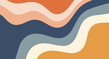 Fototapeta premium Serene waves create an inviting abstract backdrop in shades of peach, blue, beige, and orange.
