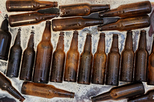 floating beer bottles