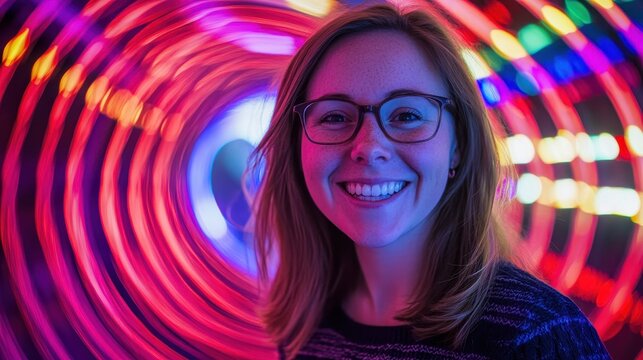 hyperspace tunnel of glowing ribbons
