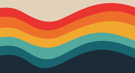 Colorful retro waves create a vibrant and eye-catching background design