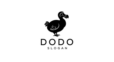Fototapeta premium Silhouette of a Dodo Bird Logo Design