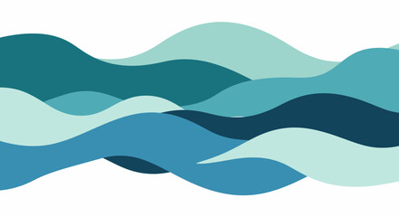 Abstract teal waves flow gently across a clean, transparent background.