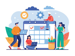 Digital Time Management System Illustration