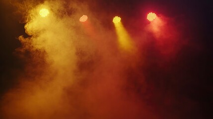 Colorful stage lighting smoke
