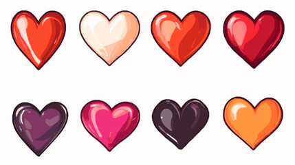 Set of hearts illustration with different colors 
