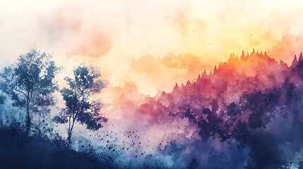 Colorful sunrise over mountains