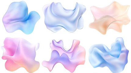 Abstract pastel shapes set