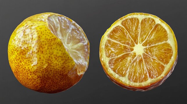 Ugli Fruit Shake on a transparent background with a vivid contrasting blend and textured peel