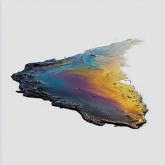 hazardous oil slick  isolated on white