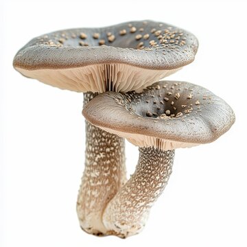 helvella lacunosa elfin saddle mushroom gray wrinkled cap isolated on white transparent background