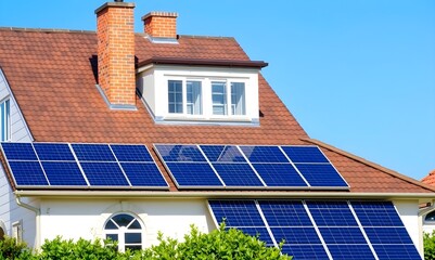 Fototapeta premium solar panels on roof