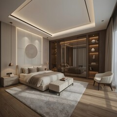 interior luxury apartment comfortable bedroom