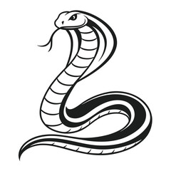 Fototapeta premium Black and White Cobra Snake Vector Logo reptile