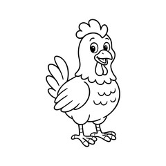 Happy Hen: Coloring Page