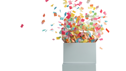 A suggestion box overflowing with creative ideas symbolizing innovation isolated on white background
