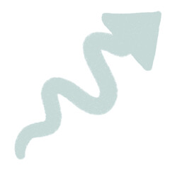 blue arrow in curve lines graphic illustration doodle