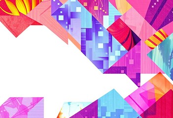 Pixelated geometric textile design on white background, vector, clothing